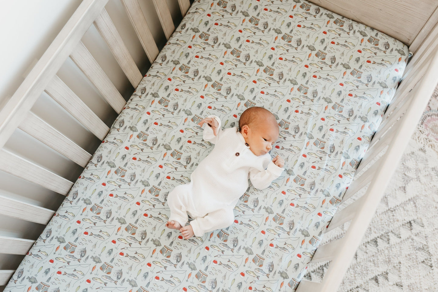 Premium Knit Fitted Crib Sheet - Trout