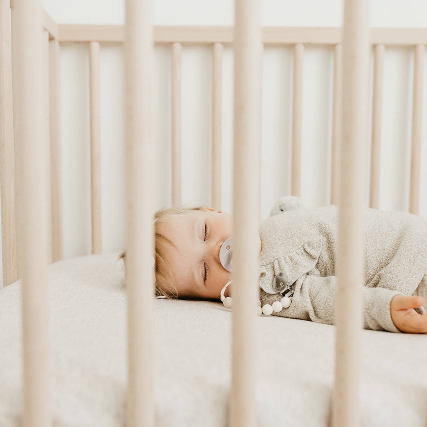 Premium Knit Fitted Crib Sheet - Oat