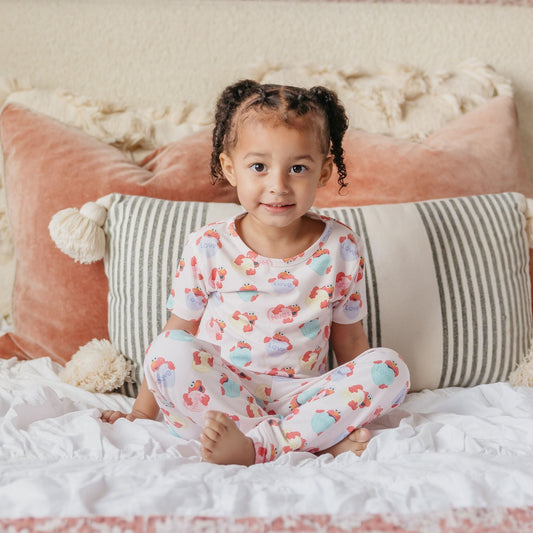 2 Piece Short Sleeve with Pants Pajama Set - Elmo Heart Candies