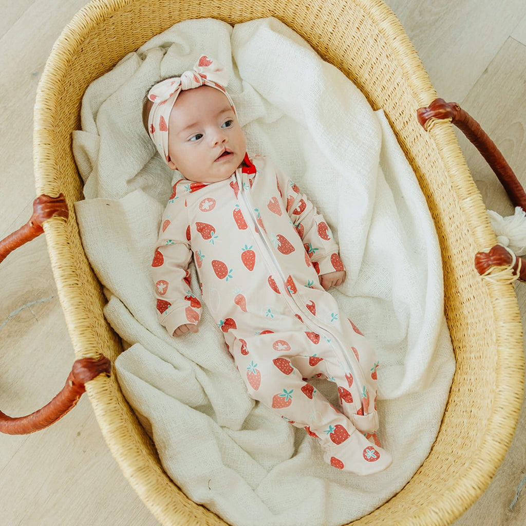 Zip-Up Footie Pajama - Strawberry