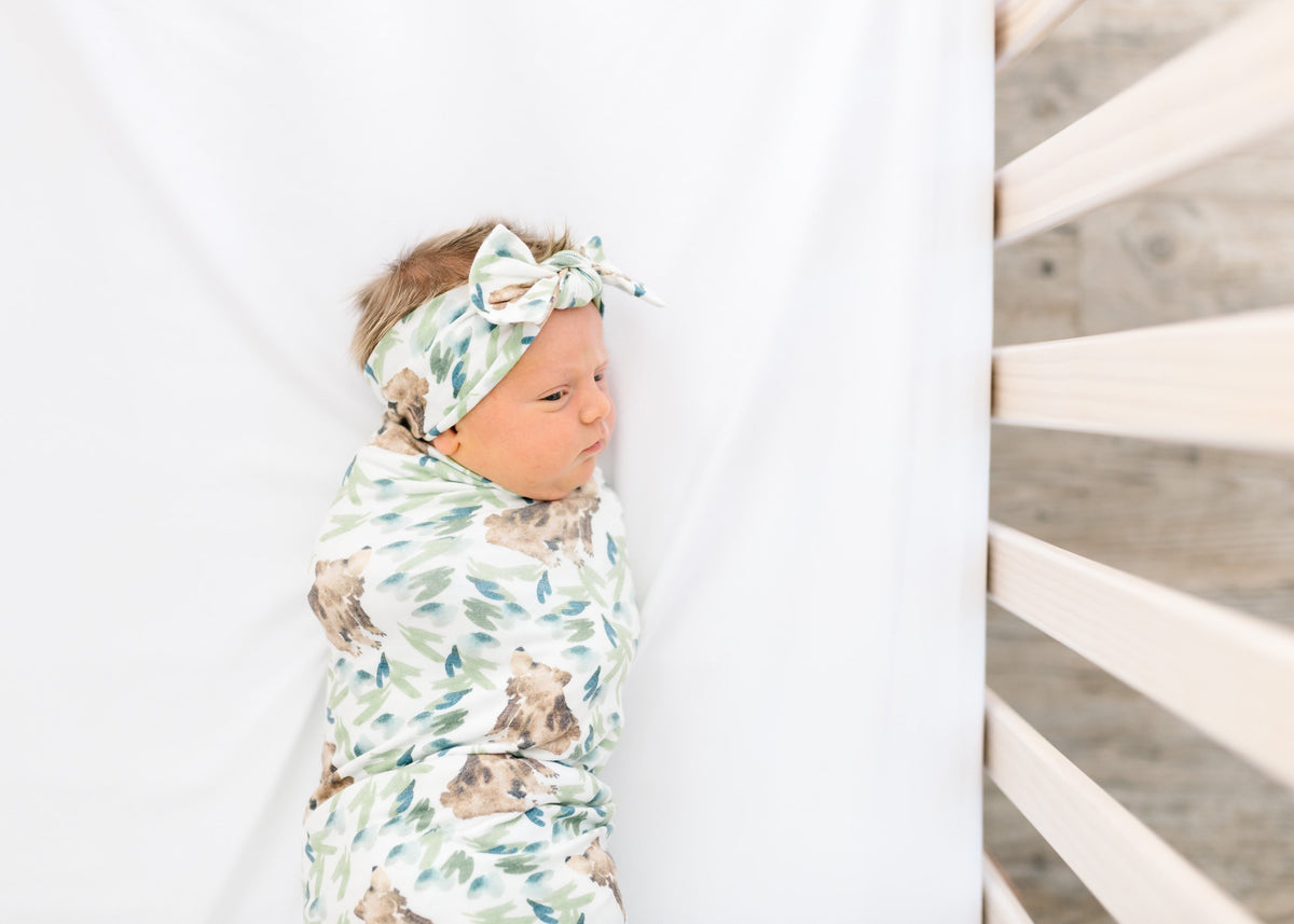 Knit Headband Bow - Bear