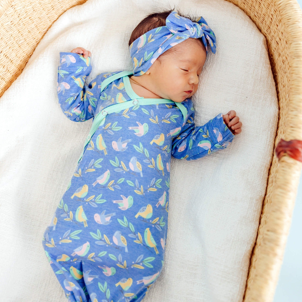Newborn Knotted Gown - Birdie