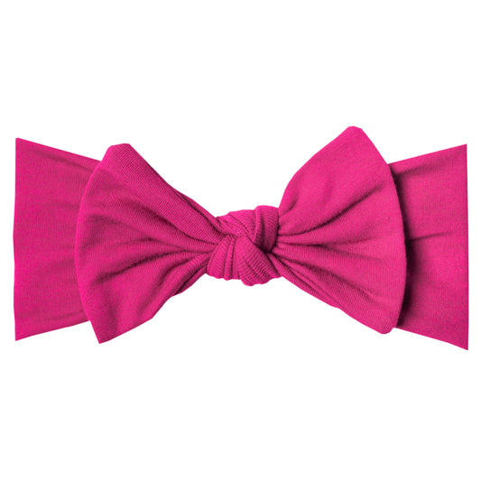 Knit Headband Bow - Raspberry