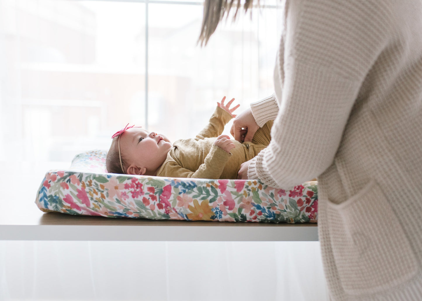 Premium Knit Diaper Changing Pad Cover - Lark
