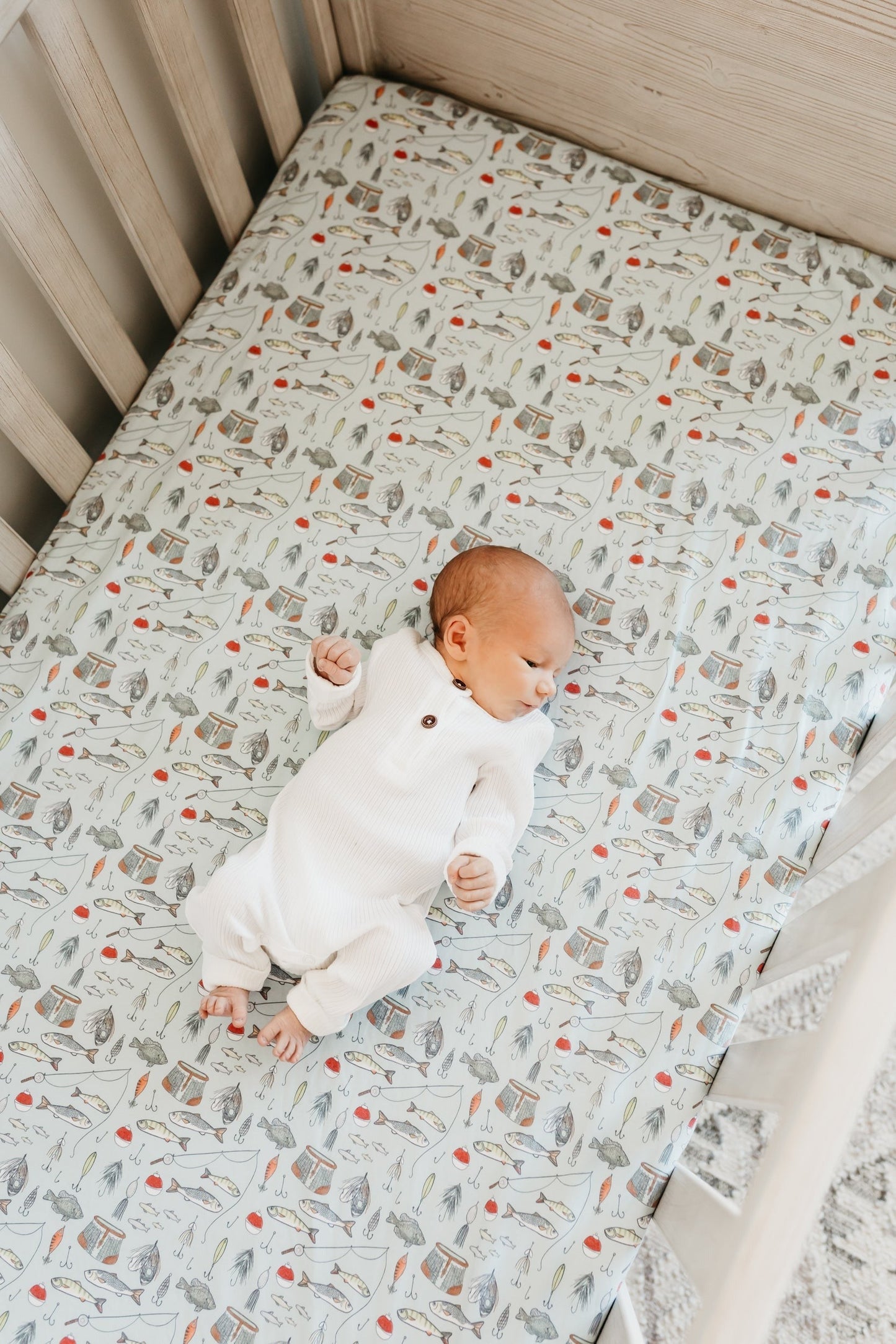 Premium Knit Fitted Crib Sheet - Trout
