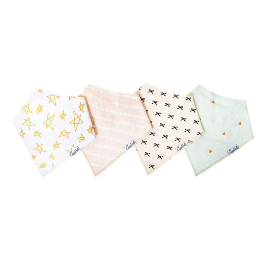 4 Pack Baby Bandana Bibs - Paris