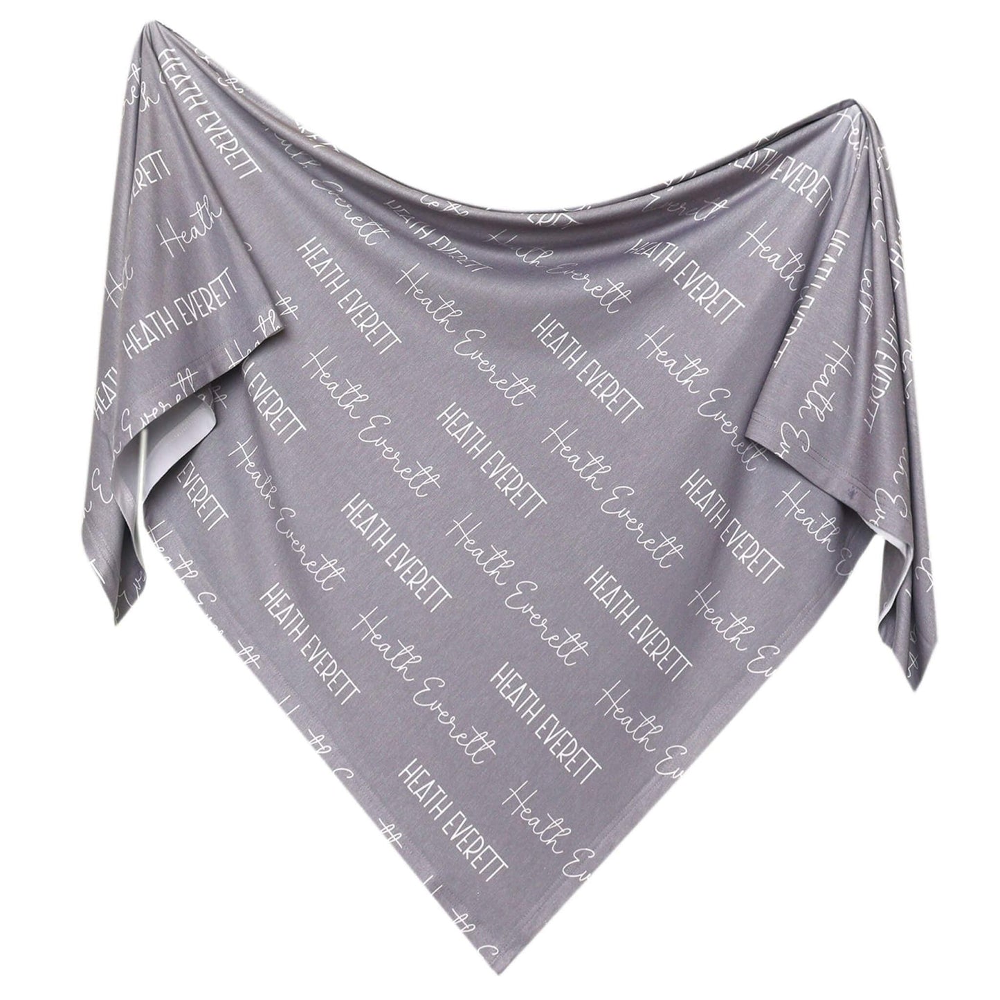Personalized Baby Name Swaddle Blanket - Stone