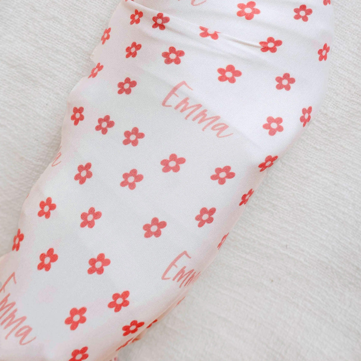 Personalized Baby Name Swaddle Blanket - Cream Daisy