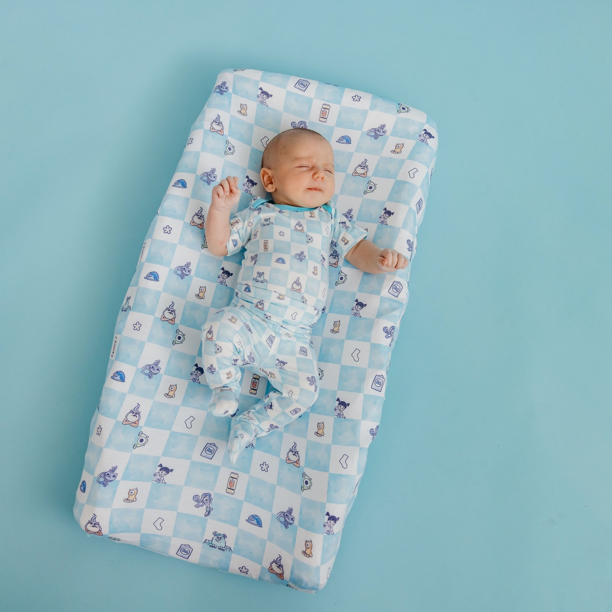 Premium Knit Diaper Changing Pad Cover - Monsters, Inc. Medley