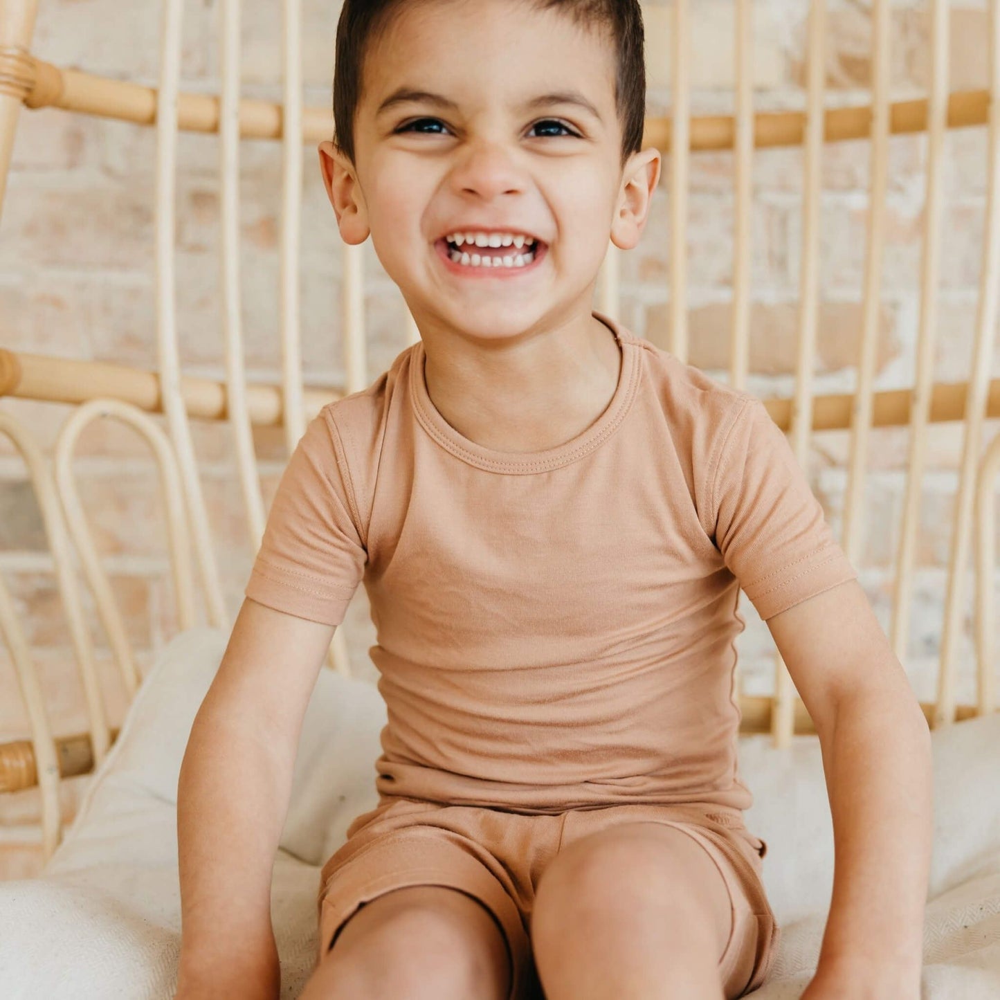 2pc Short Sleeve Pajama Set - Pecan
