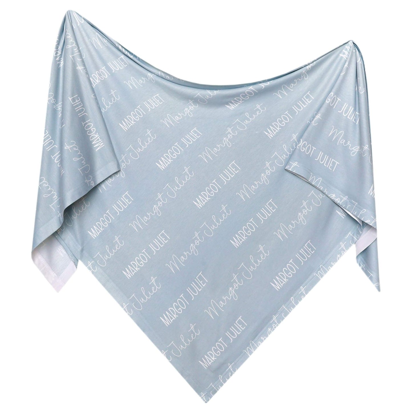 Personalized Baby Name Swaddle Blanket - Cornflower