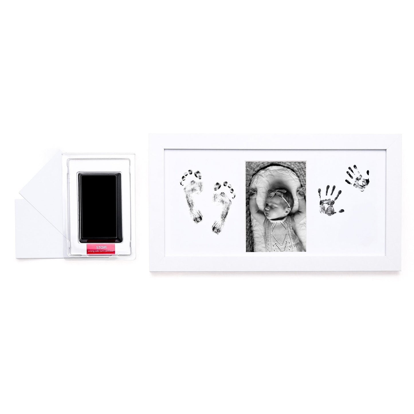 Matte White DIY Handprint & Footprint Kit with Frame