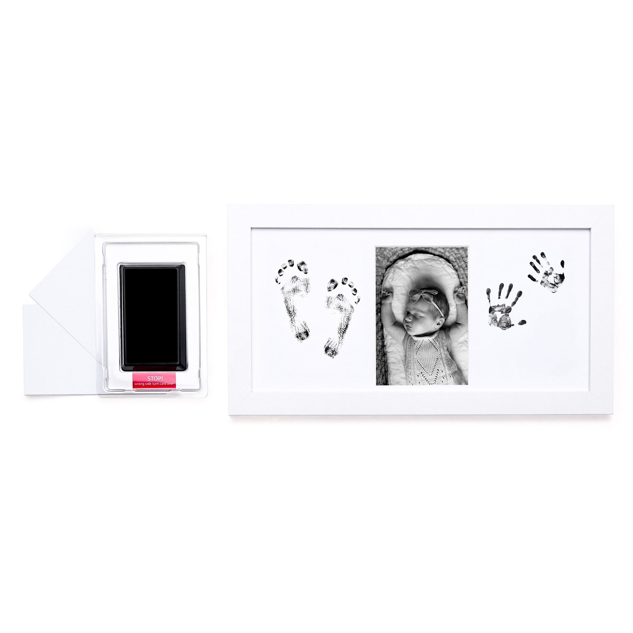 Matte White DIY Handprint & Footprint Kit with Frame